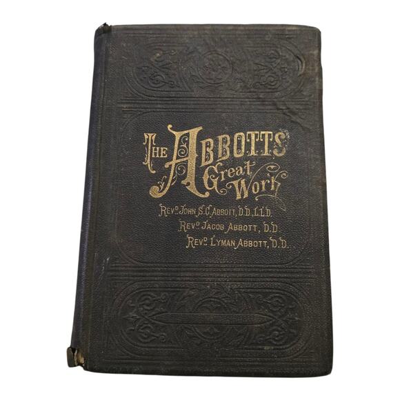 Abbotts Great Work Embossed Cover BIBLE 1881 Pictorial New Testament BOOK - Picture 1 of 11